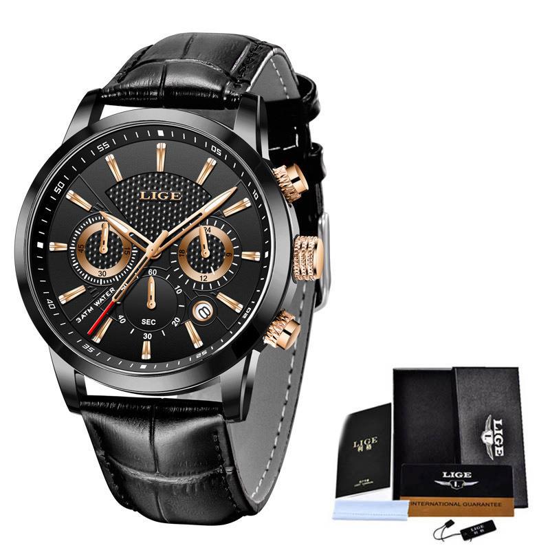 Men's Sports Quartz Watch Waterproof Steel Belt