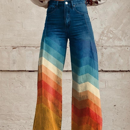 Tynde anti-3D trendy bootcut-jeans til kvinder med vide ben