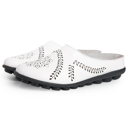 Women's Fashion Casual Solid Color Leather Shoes