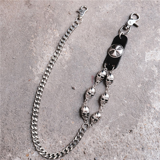 Punk Ghost Head Bundy Out Of The Street Waist Chain Alloy Phants Zipper