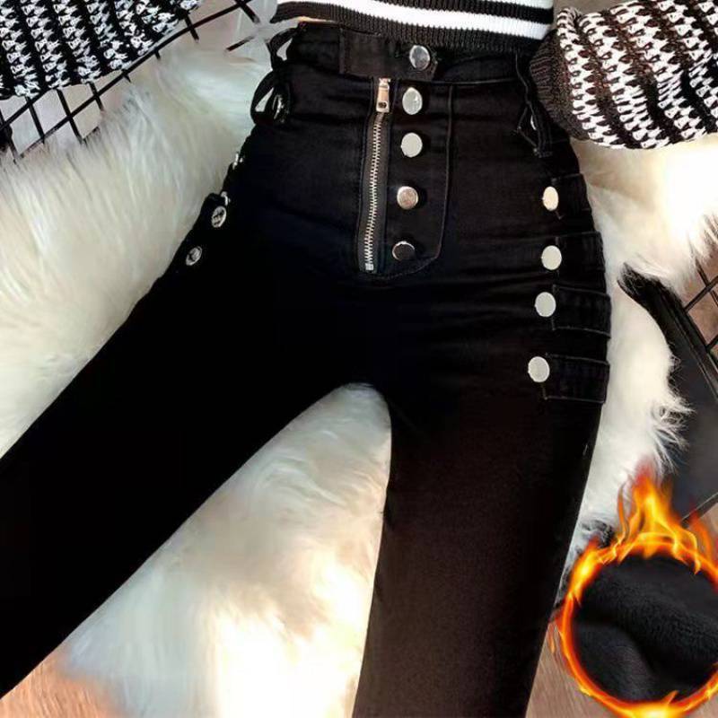 Plus Velvet Højtaljede Slankende Moderne Slim Fit All-match Leggings
