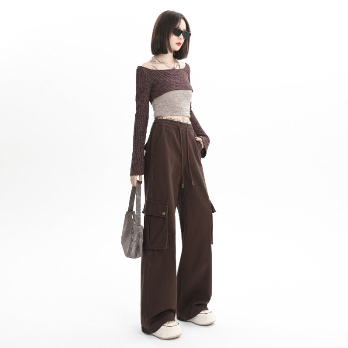 Overalls Women's Casual Loose Straight-leg Wide-leg Pants