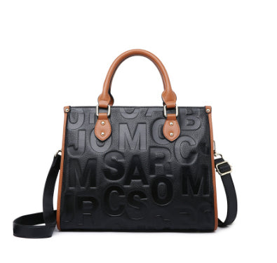 Women's Large Capacity All Match Black Shoulder Bag