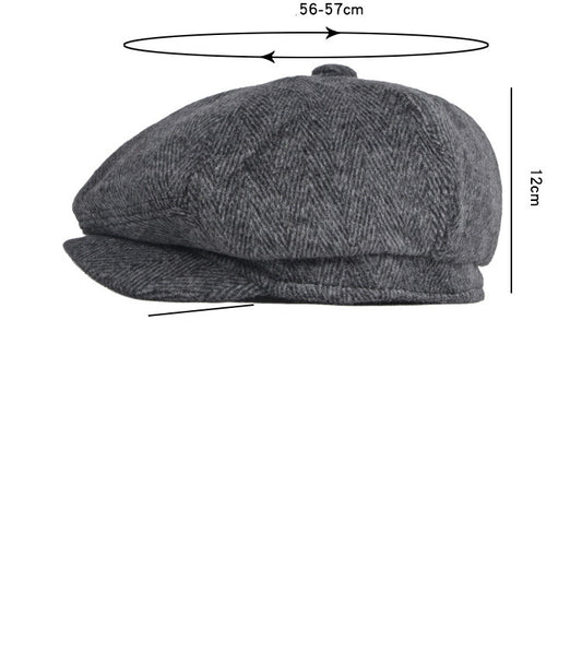 British Retro Octagonal Hat Leisure Literature