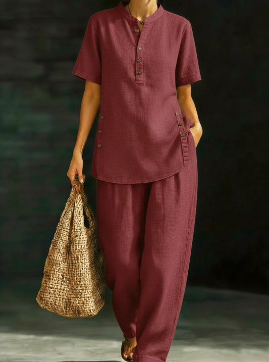 New Casual Shirt And Wide-leg Pants Two-piece Set