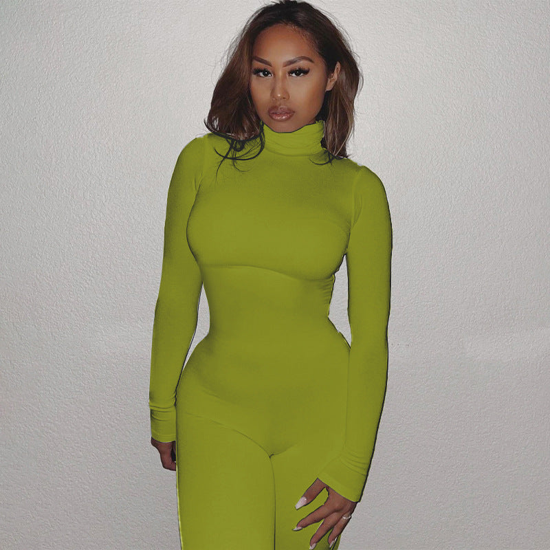Ensfarvet Skinny Sports Fitness Jumpsuit