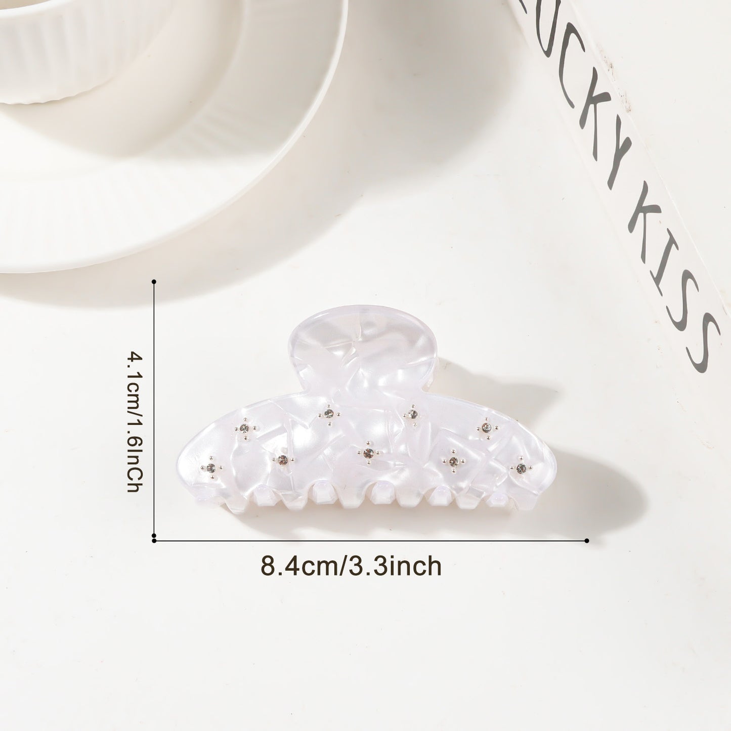 Shell-patterned Starry Rhinestone Versatile Shark Clip