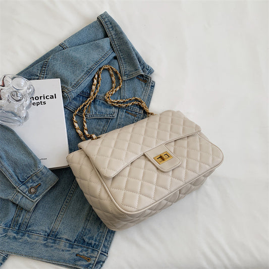 Lingge Embroidery Small Bag Female Fashion Chain