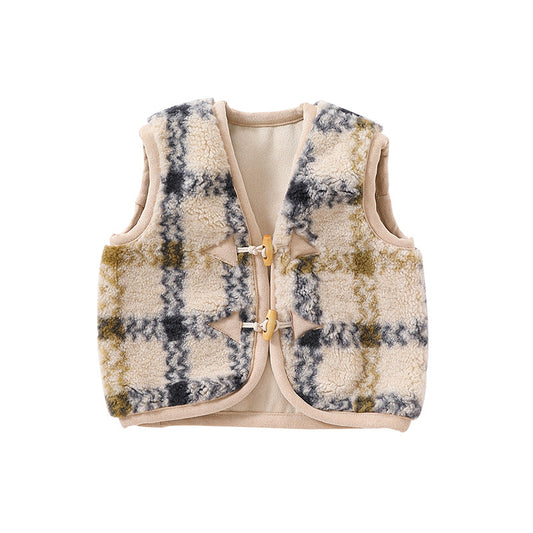 Baby Autumn And Winter Keep Warm Pure Color Vest