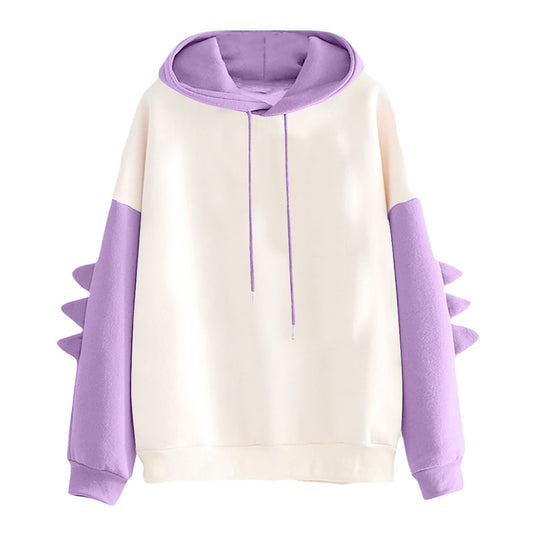 Cartoon Dinosaur Contrast Color University Style Korean Style Sweater