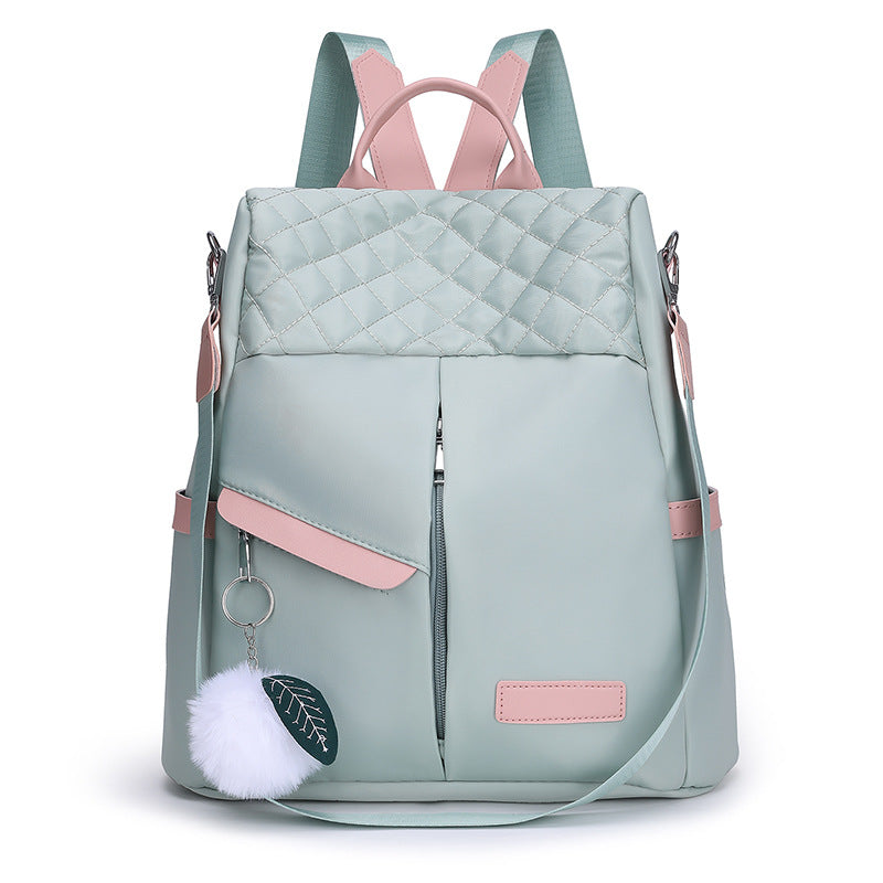 Fashion Casual Oxford Cloth Shoulder Bag Women's Contrast Color Large Capacity Waterproof Backpack