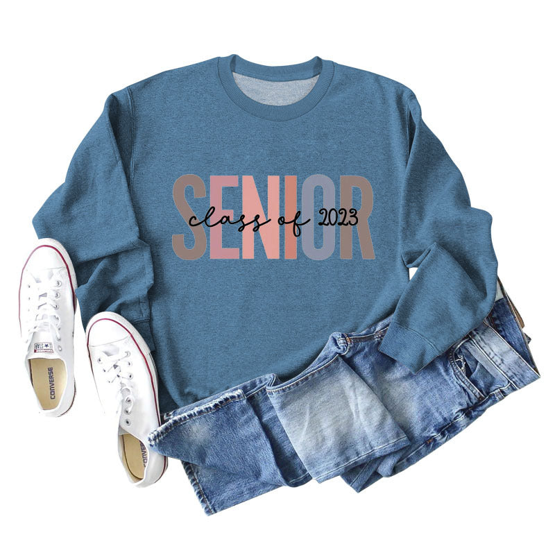 Female Lettering Fashion Loose Casual Long Sleeve Sweater