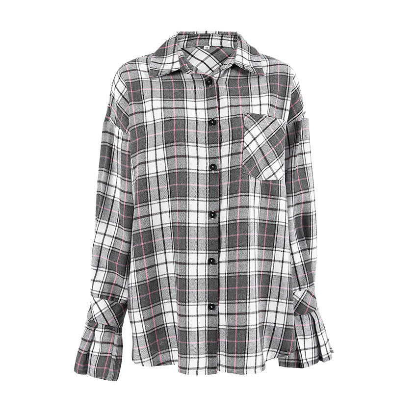 Design Plaid Casual Cotton Loose Shirt