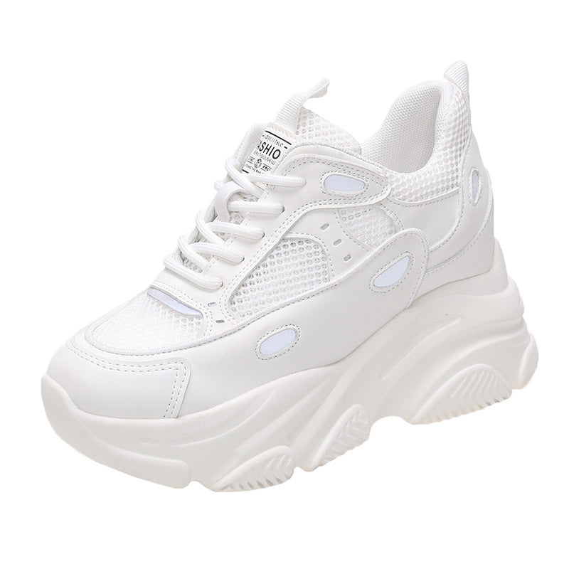 Increase In The Trend, Women's Shoes, Mesh Shoes, Fashionable Breathable Low-top Casual Sports Single Shoes