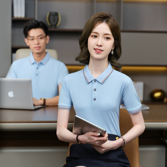 Solid Color Polo Collar T-shirt Blank