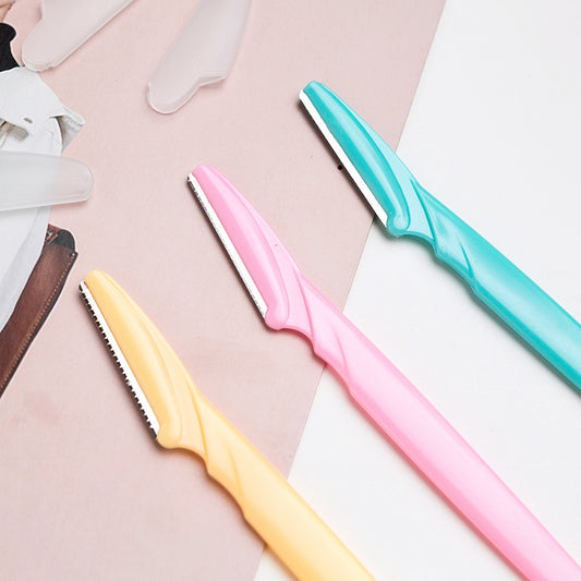 Stainless Steel Round Mixed Color Eyebrow Trimming Knife