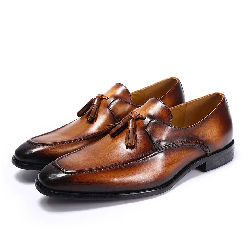 New Style Casual Business Leather Shoes Men's Tassel A Pedal