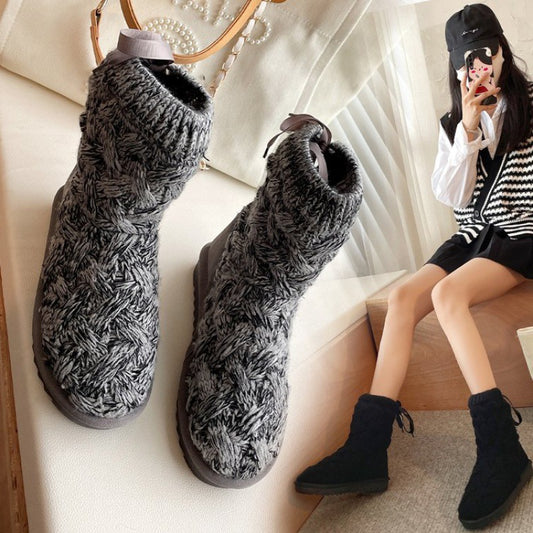 Wool And Velvet Padded Non Slip Cotton Shoes