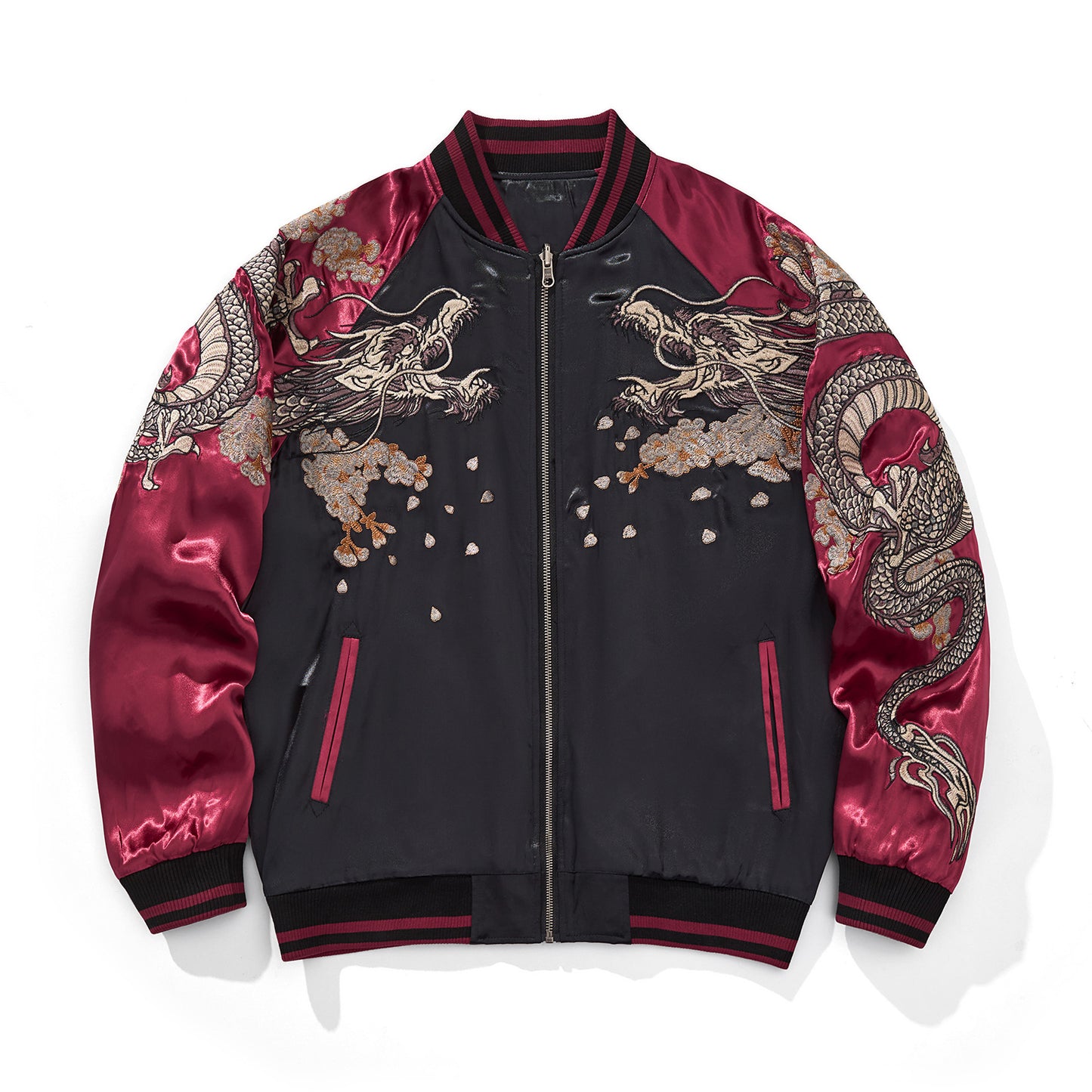 Mens Loose Fit Polyester Embroidered Chinese Style Jacket