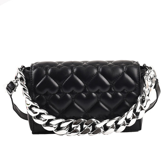 Heart-Shaped Unique Embroidered Single Room Crossbody Bag