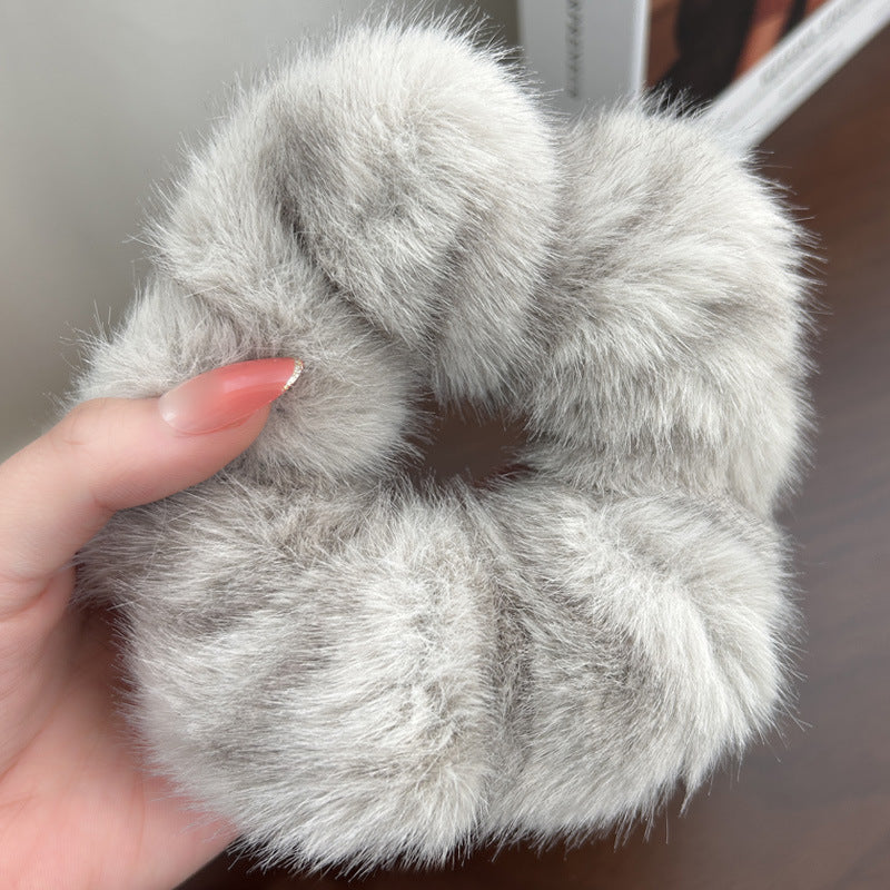 Large Intestine Hair Band Mink-like Waterproof Fabric Warm And Comfortable