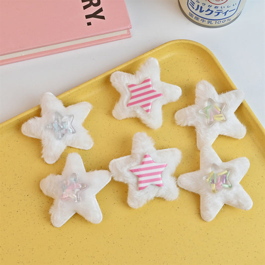 Plush Five-pointed Star Bangs Hairpin