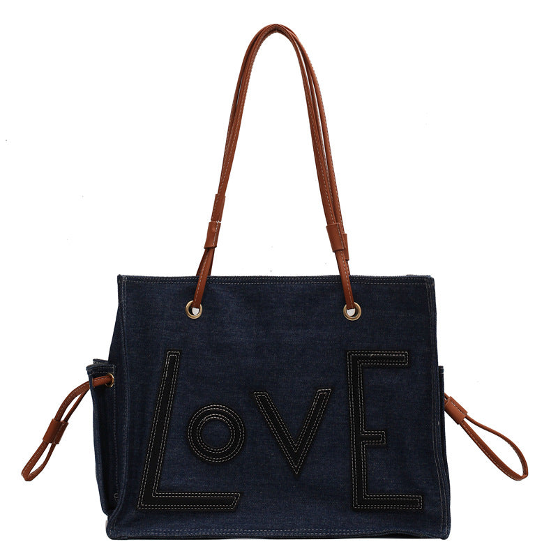 Handbag Simple Letters One-shoulder Bucket Bag