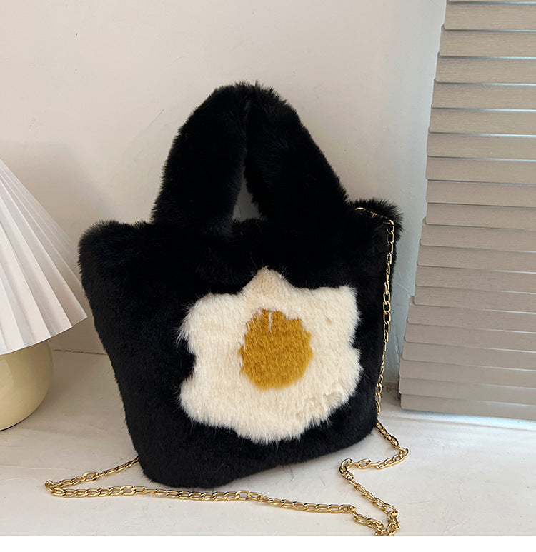 Women's Fashion Simple Omelette Flower Messenger Bag