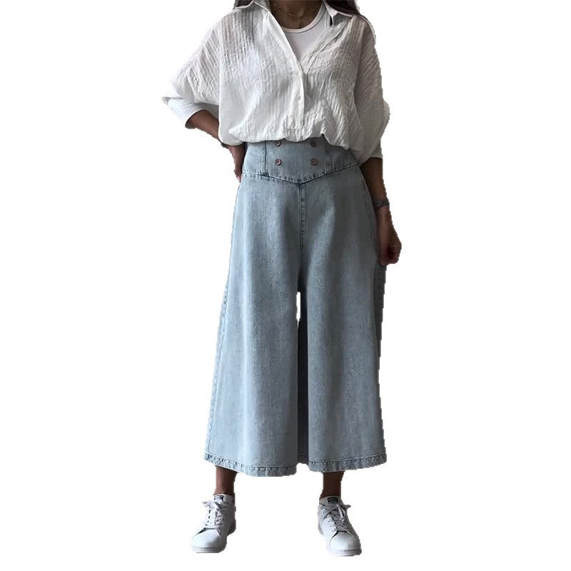 Stylish High-waisted Loose-fit Casual Denim Jeans