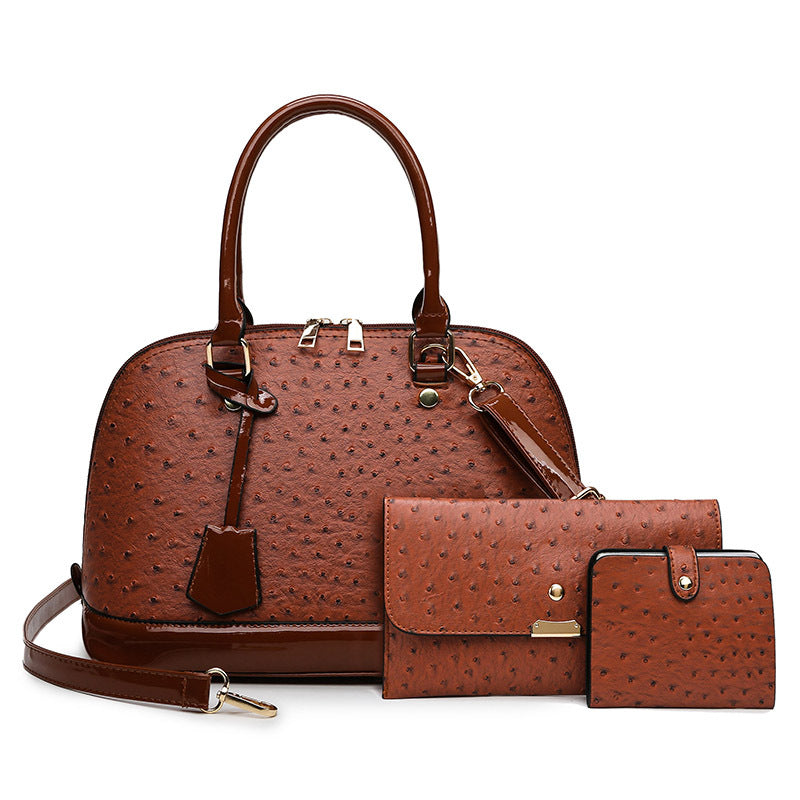 Fashion Ostrich Pattern Three Piece Cover Mother Bag