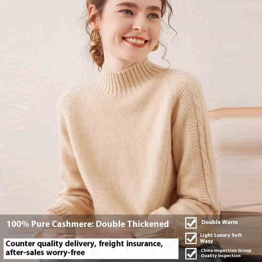 Pure Cashmere Sweater Autumn And Winter Thickened Knitting Bottoming Shirt
