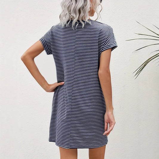 Summer New Womens Home Casual Sports Pocket Dress