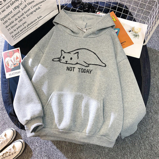 Cute Kitten Fleece Long Sleeve Sweater Hoodie