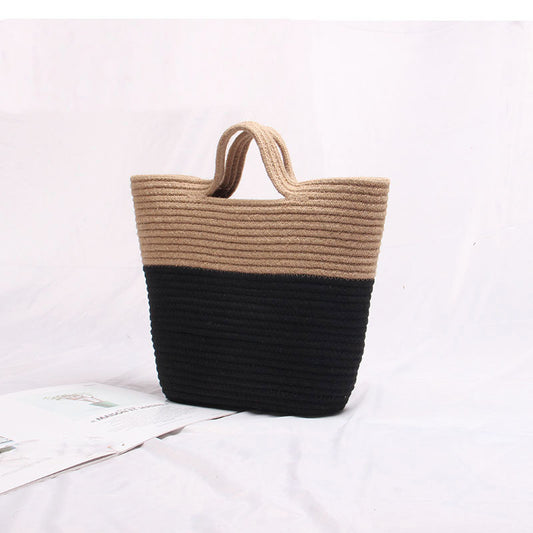 European And American Fashion Color Matching Straw Bag