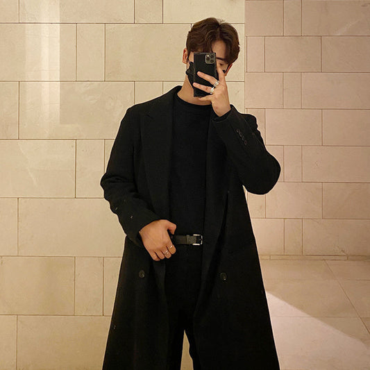 Korean Casual Trendy Wool Coat For Men