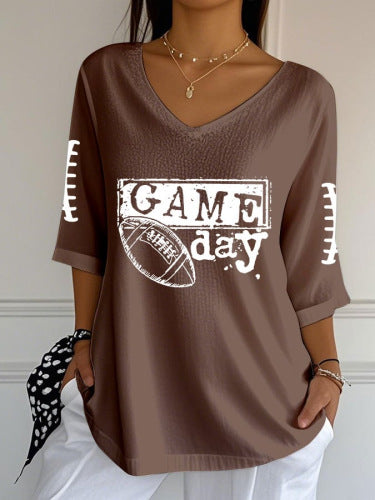 Striped Crew-neck Loose-fit Women's Top