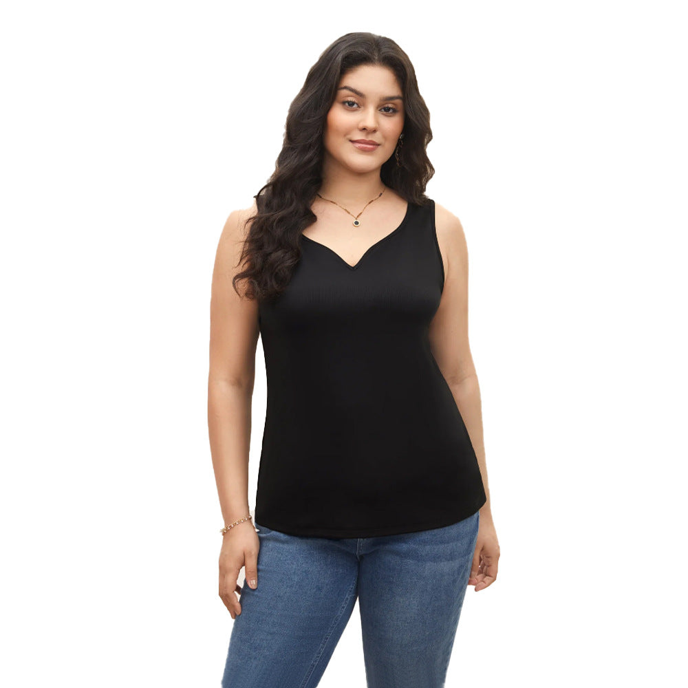 Commuting Minimalist Style V-neck Summer Casual T-shirt