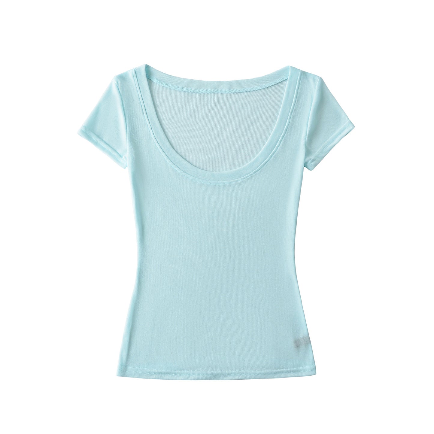 Spring New Summer Casual Pure Thin Transparent Lazy Pure Desire Short Sleeve T-shirt