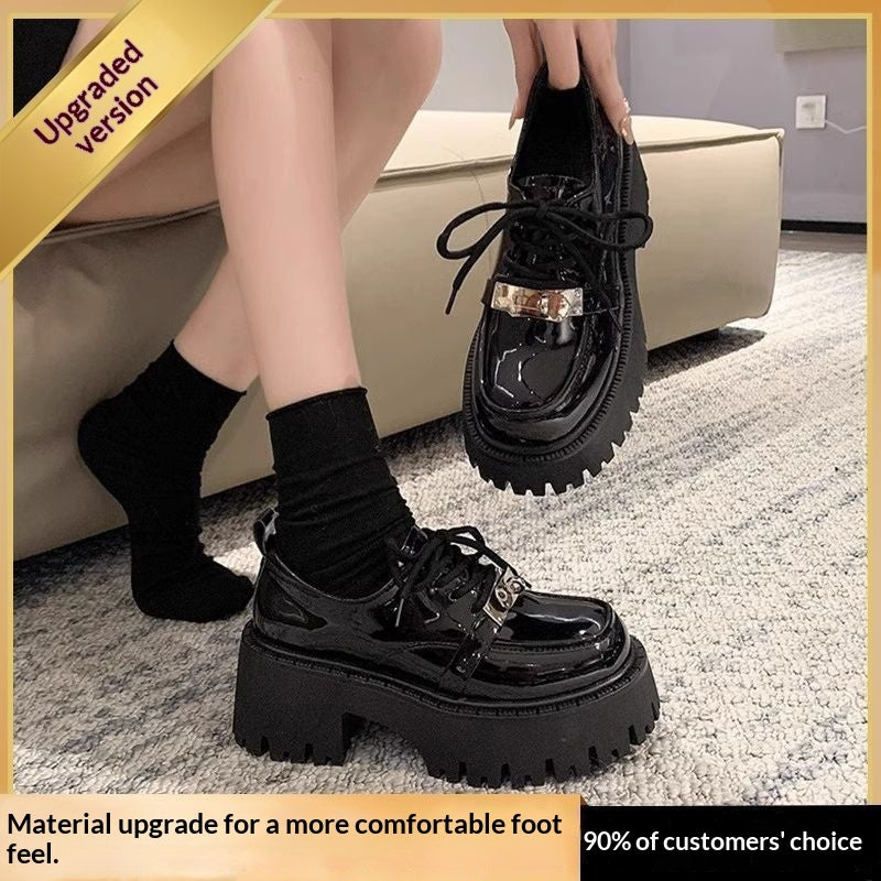 Black Mary Jane Leather Women's Pumps
