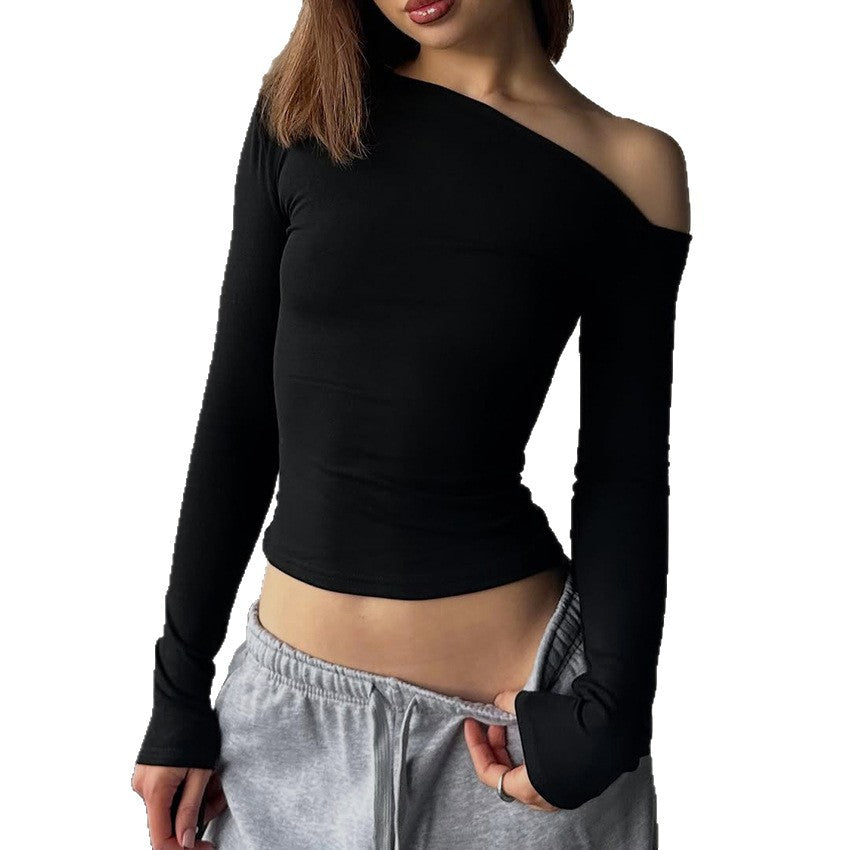Langærmet stram off-shoulder top til kvinder