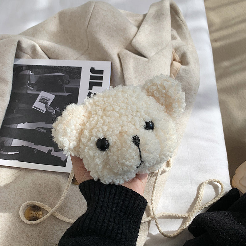Children's Plush Bear Head Girl's Purse