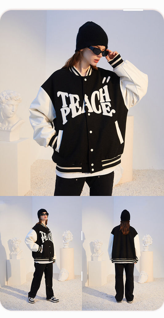 Women's New Loose Sweater Casual Baseball Jacket