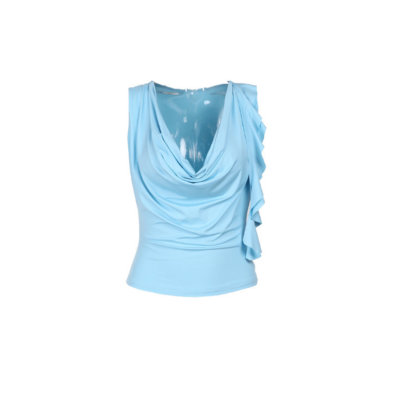 European And American Style Simple Casual Collar Basic Vest For Women