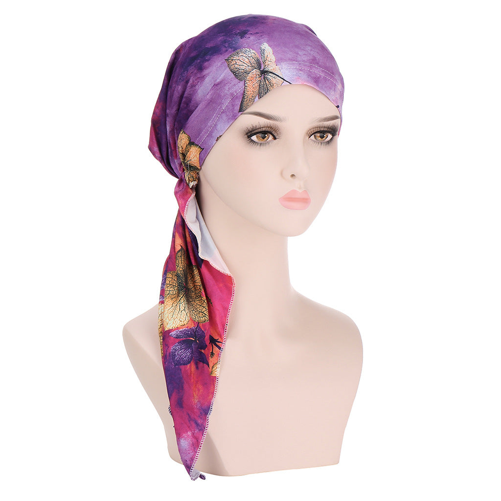 Women's European And American Printed Curved Cloth Hat