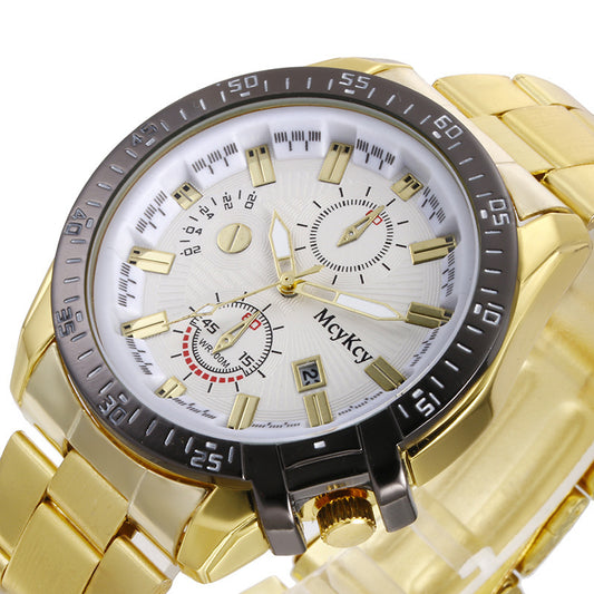 Steel Band Watch Single Calendar Business Watch
