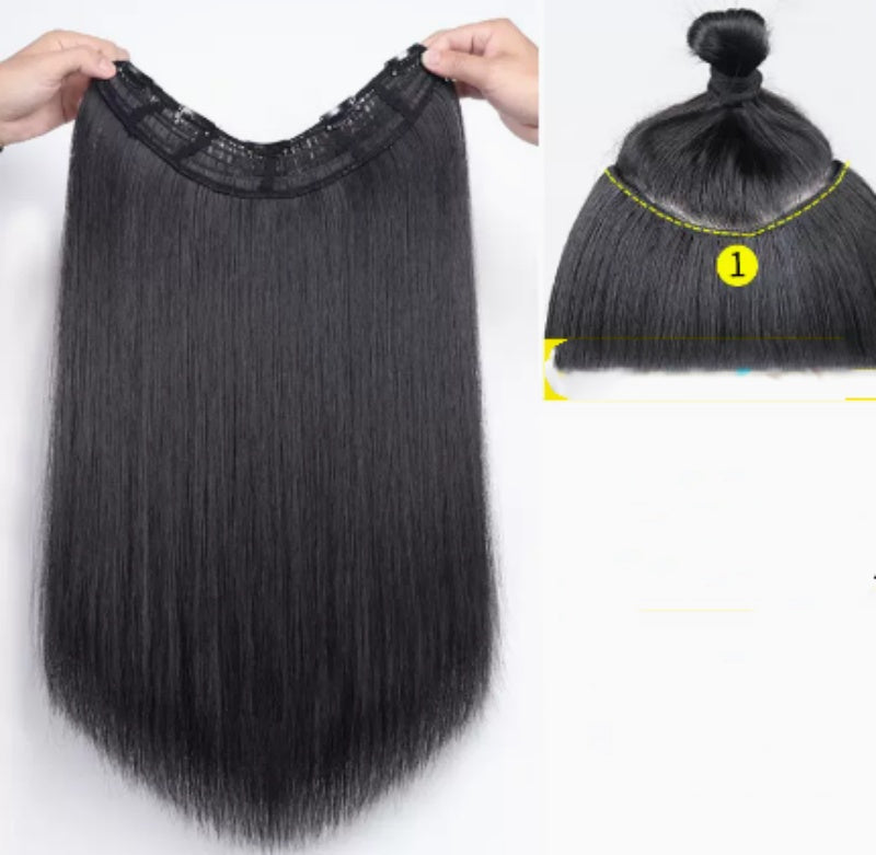 Women's Long Straight Hair Hairpiece Without Mark