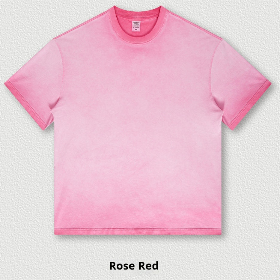 Retro Dopamine Round Neck Cotton Short Sleeve