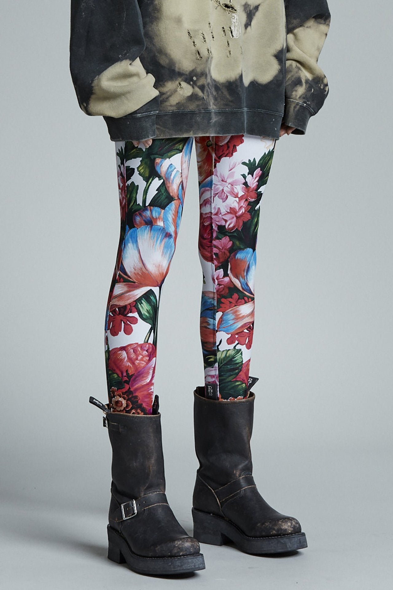 Retro Floral Butterfly Print Casual Skirted Legging Pants