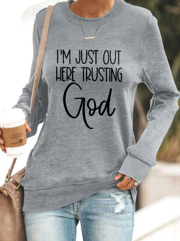 Fashion Printed Casual Ladies Loose Sweater