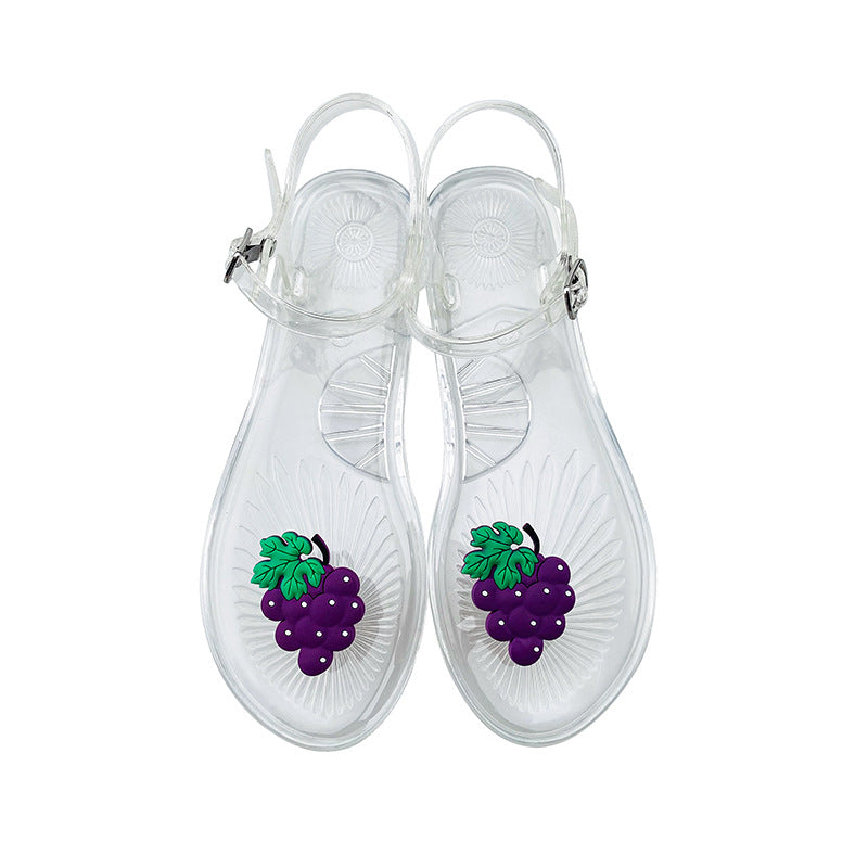 Women's Non-slip Soft Bottom Jelly Sandals Pineapple Beach